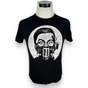 Y2K Goth Punk Emo Cannibal Mask T-Shirt‎ Men's Small Black Short Sleeve Cotton